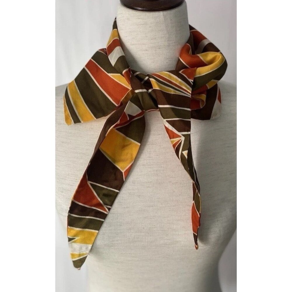 Vintage 60s Mod Geometric Scarf Bright Psychedelic Austin Powers Style 1960s